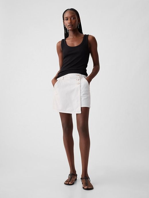 Denim Wrap Mini Skort sold by GAP product image thumbnail 3