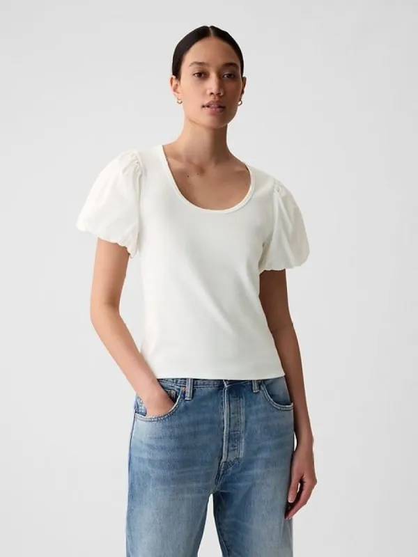 Modern Rib Puff Sleeve Shirt sold by GAP