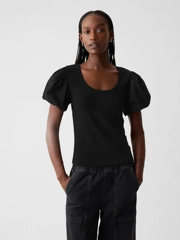 Modern Rib Puff Sleeve Shirt sold by GAP