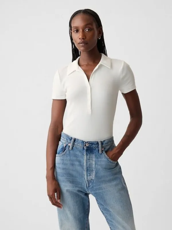 Modern Rib Polo Bodysuit sold by GAP