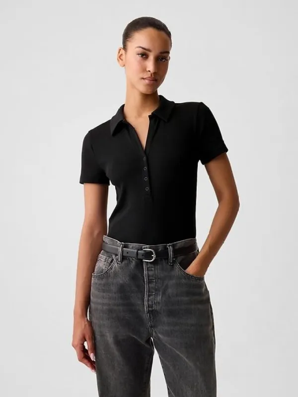 Modern Rib Polo Bodysuit sold by GAP