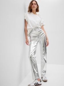 High Rise Vegan Leather Cheeky Straight Pants sold by GAP