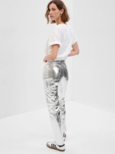 High Rise Vegan Leather Cheeky Straight Pants sold by GAP