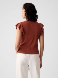Essential Rib Flutter Sleeve Shirt sold by GAP
