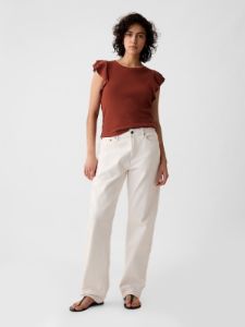 Essential Rib Flutter Sleeve Shirt sold by GAP
