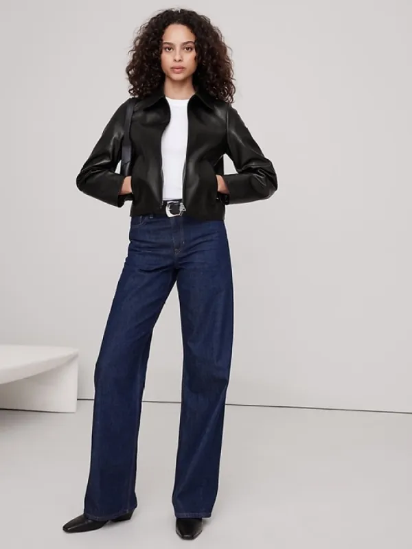 Minimalist Leather Jacket sold by Banana Republic