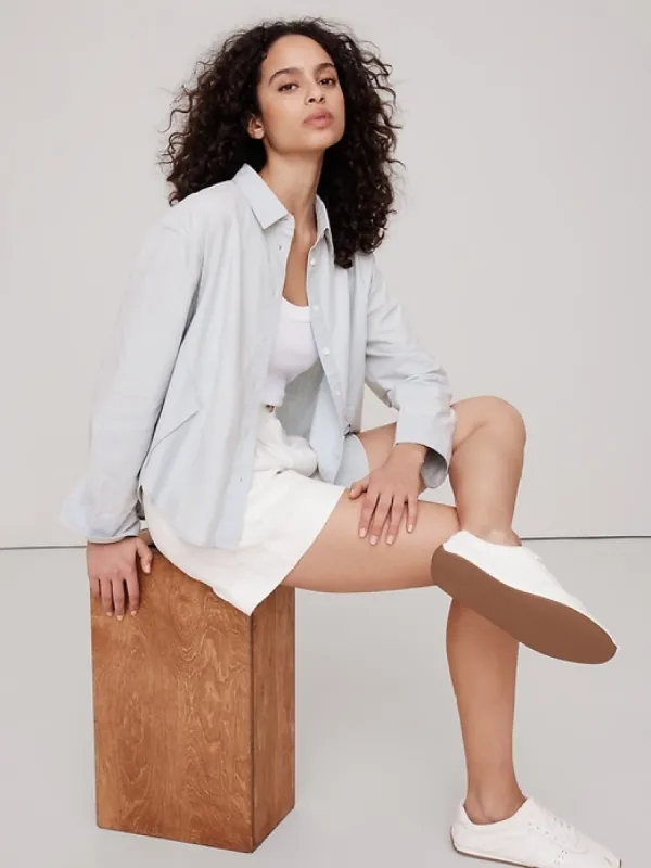 Oversized Chambray Side-Split Shirt sold by Banana Republic