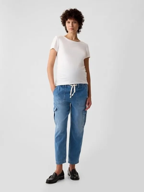Maternity Full Panel Cargo Easy Jeans sold by GAP