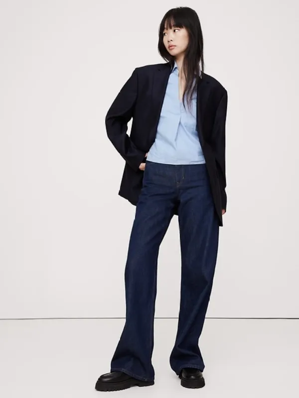 Chambray Cropped Popover Shirt sold by Banana Republic