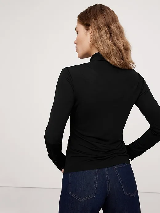 Crepe Knit Button-Down Shirt sold by Banana Republic product image thumbnail 2