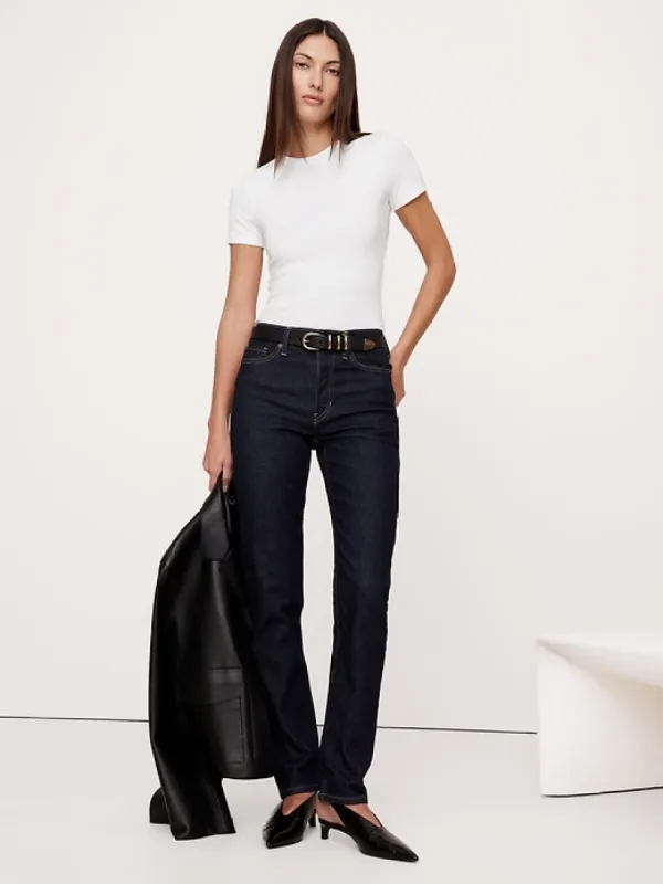 Ribbed Short-Sleeve T-Shirt sold by Banana Republic