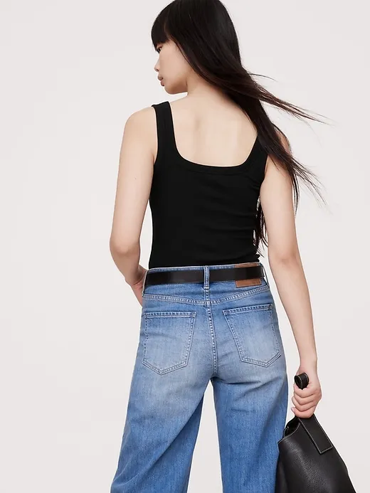 Ribbed Square-Neck Tank sold by Banana Republic product image thumbnail 2