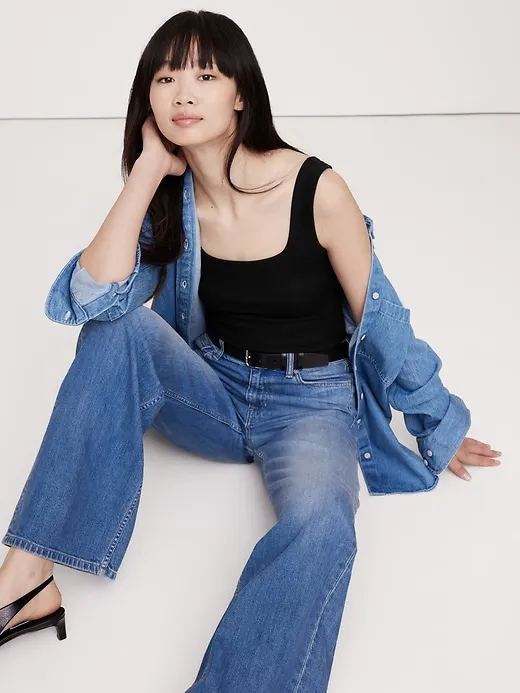 Ribbed Square-Neck Tank sold by Banana Republic product image thumbnail 3