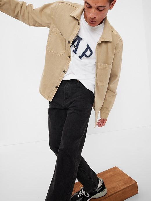 Organic Cotton Button Fly '90s Original Straight Fit Jeans sold by GAP product image thumbnail 3