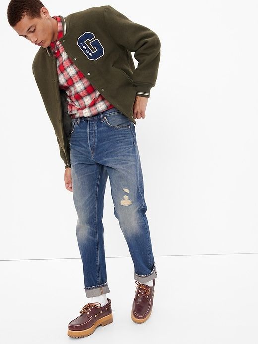 Organic Cotton Button Fly '90s Original Straight Fit Jeans sold by GAP