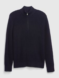 Half-Zip Rib Mockneck Sweater sold by GAP