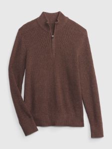 Half-Zip Rib Mockneck Sweater sold by GAP