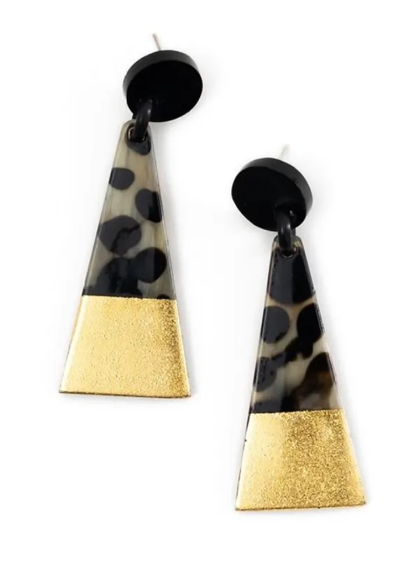 Gold Dipped Tortoise Triangle Earrings sold by GAP
