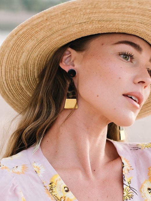 Gold Dipped Tortoise Triangle Earrings sold by GAP product image thumbnail 2