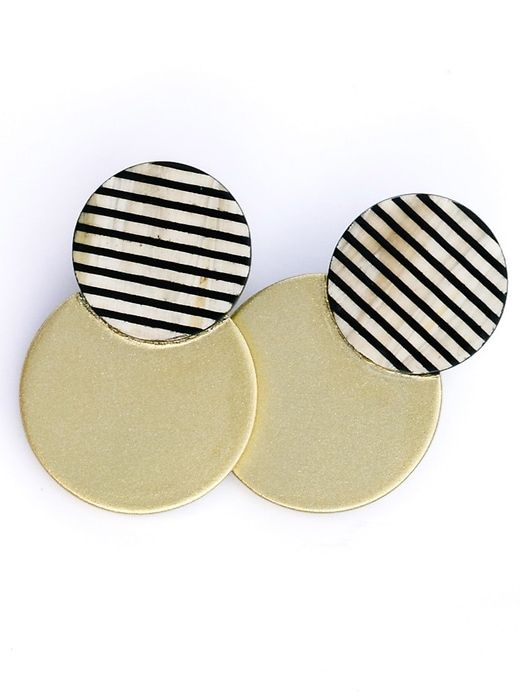Gold Tuxedo Stripe Circle Earrings sold by GAP