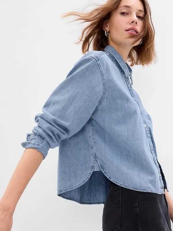 Cropped Denim Shirt sold by GAP