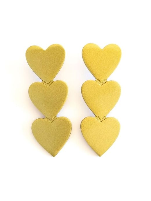 Gold Metallic Heart Earrings sold by GAP