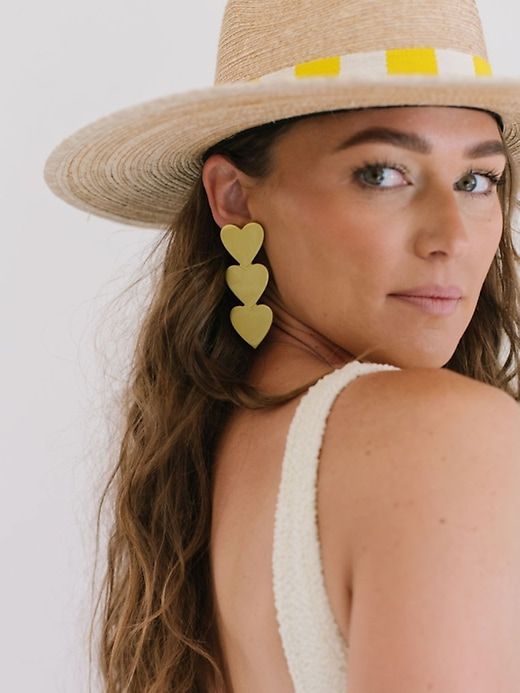 Gold Metallic Heart Earrings sold by GAP product image thumbnail 2