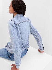 Puff Sleeve Denim Jacket sold by GAP