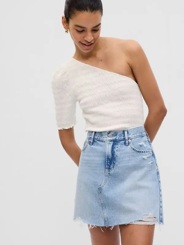 Smocked One-Shoulder Top sold by GAP