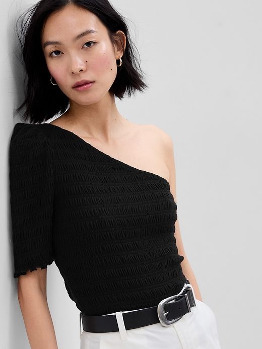 Smocked One-Shoulder Top sold by GAP product image thumbnail 4