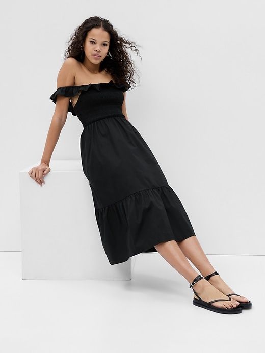 Ruffle Neck Midi Dress sold by GAP