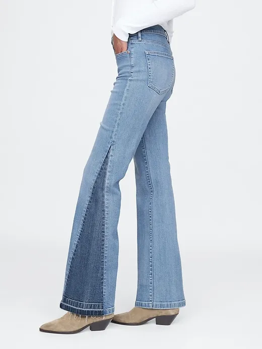 High Rise Patched '70s Flare Jeans sold by GAP product image thumbnail 3