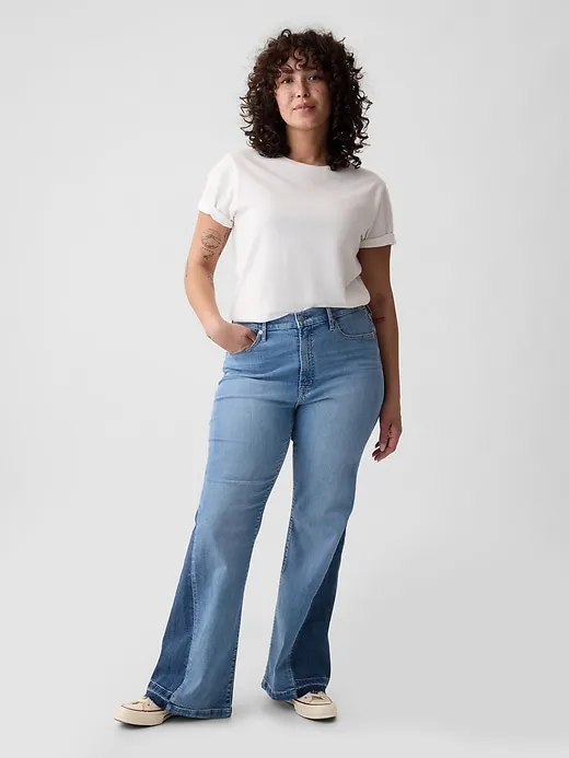 High Rise Patched '70s Flare Jeans sold by GAP product image thumbnail 5