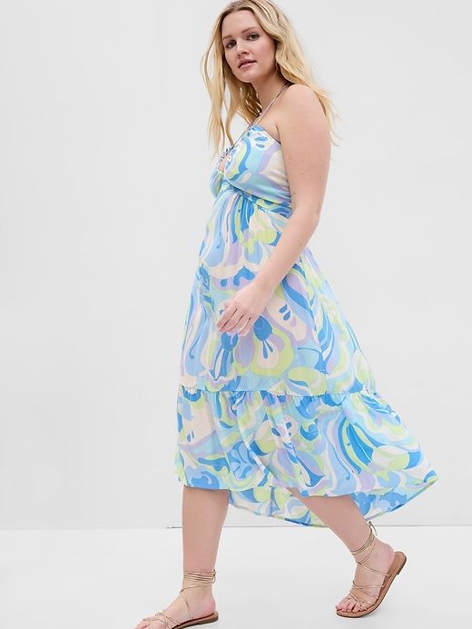 V-Neck Halter Midi Dress sold by GAP product image thumbnail 4