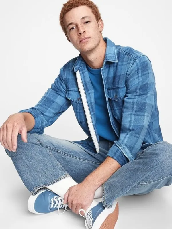 Plaid Worker Shirt in Standard Fit sold by GAP