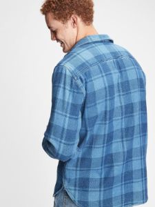 Plaid Worker Shirt in Standard Fit sold by GAP