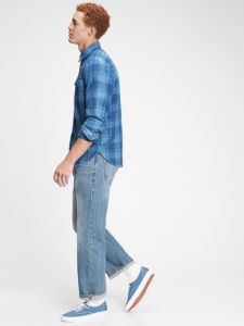 Plaid Worker Shirt in Standard Fit sold by GAP