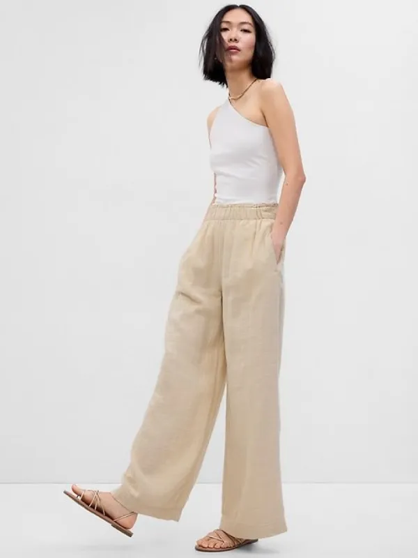 Crinkle Gauze Wide-Leg Pants sold by GAP