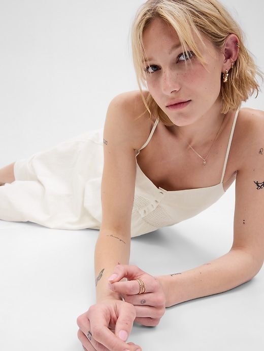 Linen-Blend Corset Midi Dress sold by GAP product image thumbnail 3