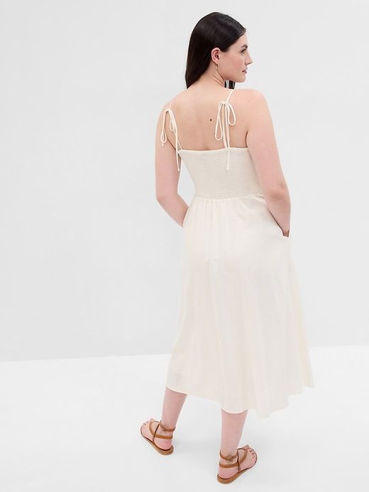 Linen-Blend Corset Midi Dress sold by GAP product image thumbnail 5