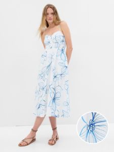 Linen-Blend Corset Midi Dress sold by GAP