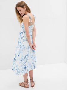 Linen-Blend Corset Midi Dress sold by GAP