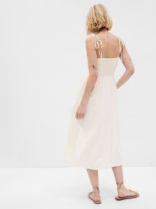 Linen-Blend Corset Midi Dress sold by GAP