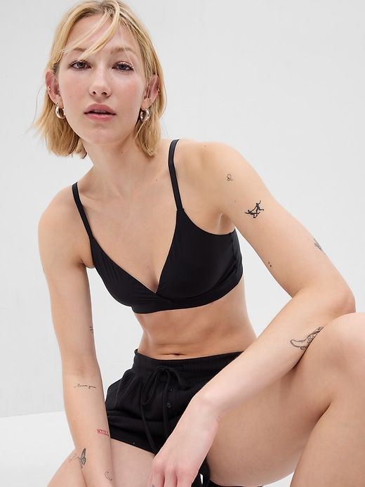 Live-In Pretty Crossover Bralette sold by GAP