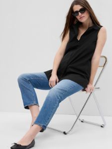 Maternity Poplin Button-Down Tank Top sold by GAP