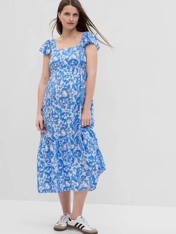 Maternity Flutter Sleeve Midi Dress sold by GAP