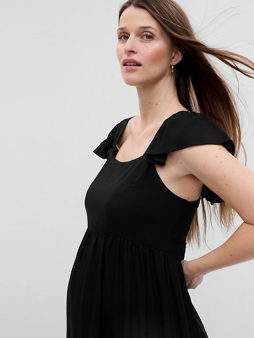 Maternity Flutter Sleeve Midi Dress sold by GAP product image thumbnail 4
