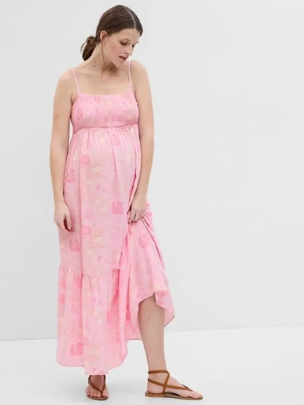 Maternity Smocked Maxi Dress sold by GAP