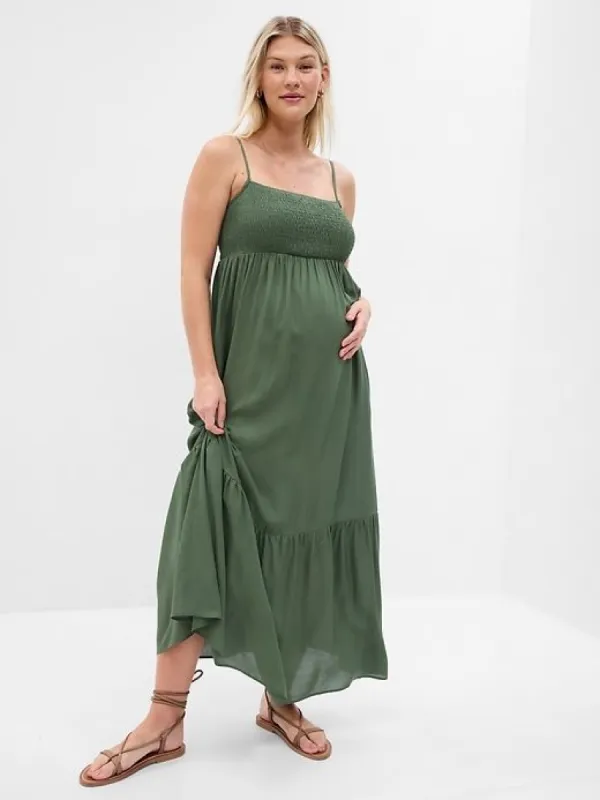 Maternity Smocked Maxi Dress sold by GAP