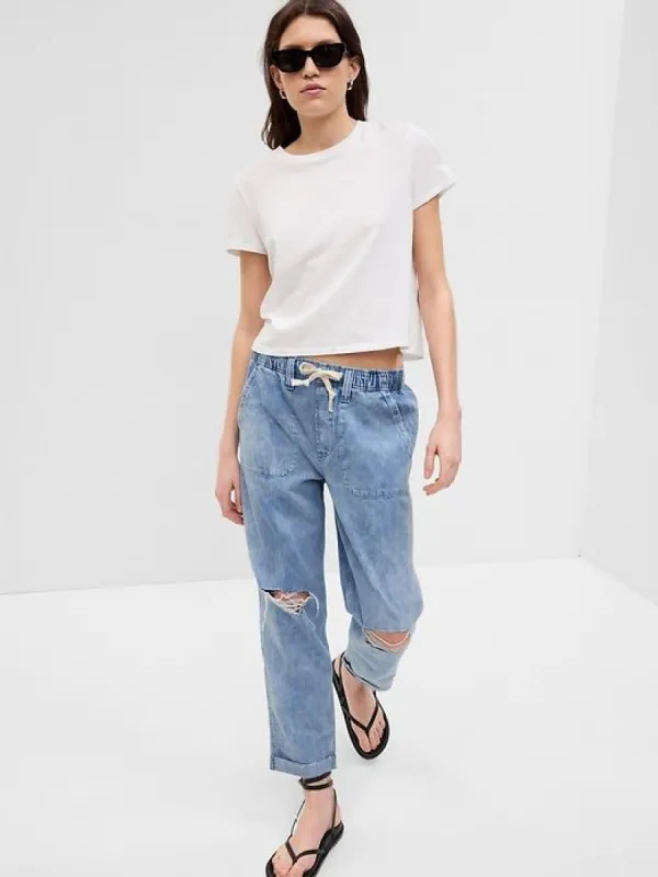 Mid Rise Easy Pull-On Jeans sold by GAP